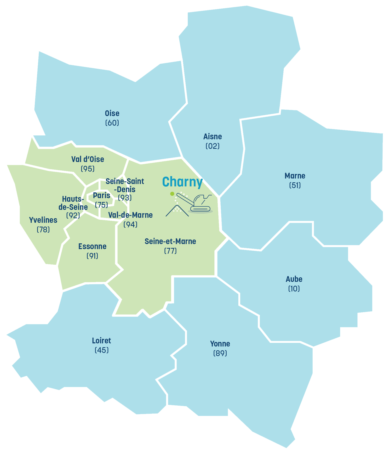 Carte des champs d'action